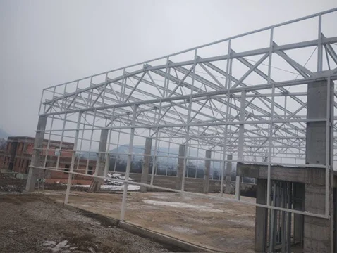 SALĂ SPORT 102 LOCURI COMUNA BÂRSANA - cadru exterior structura alba